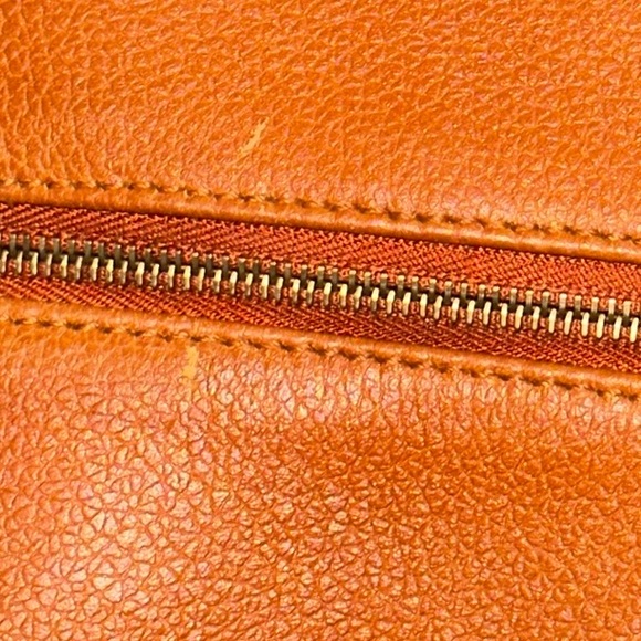 Authentic BVLGARI Turn Lock Leather Boston Bag in Cognac w/Gold-Tone Hardware - Picture 15 of 16